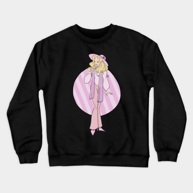 80s Fashion Princess Crewneck Sweatshirt by Psychofishes